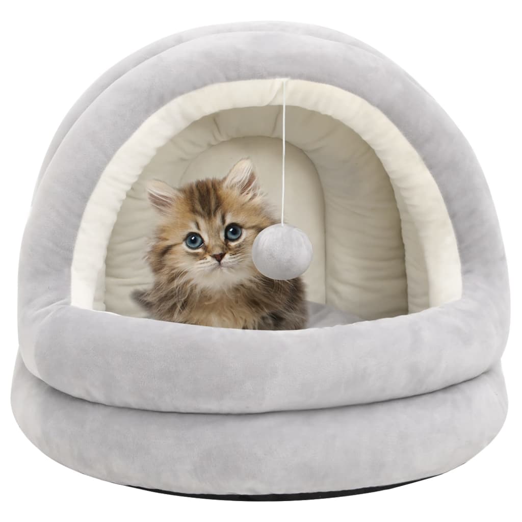 Cama para gatos color crema y gris 40x40x35 cm