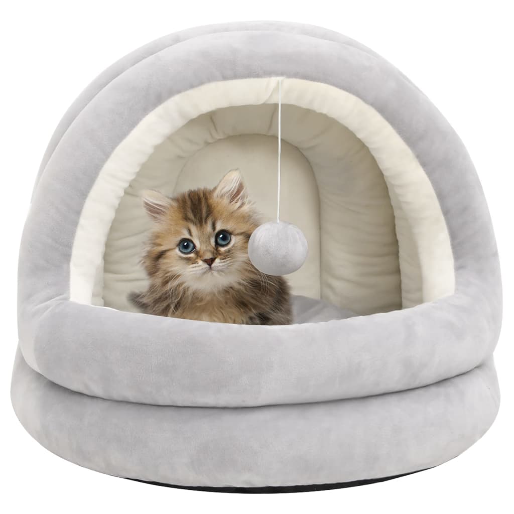Cama para gatos color crema y gris 40x40x35 cm