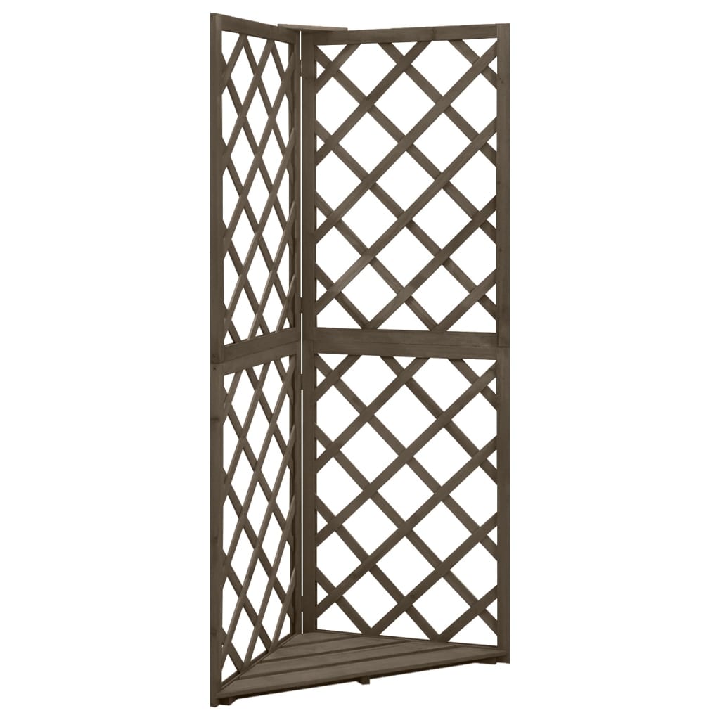 Enrejado de esquina madera maciza de abeto 50x50x145 cm