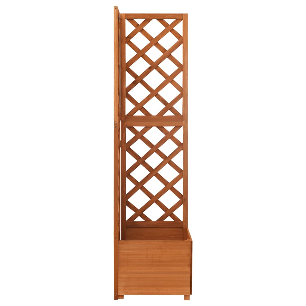 Jardinera de enrejado de esquina madera abeto 40x40x150 cm