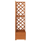 Jardinera de enrejado de esquina madera abeto 40x40x150 cm