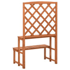 Soporte de plantas y enrejado madera de abeto 70x42x115 cm
