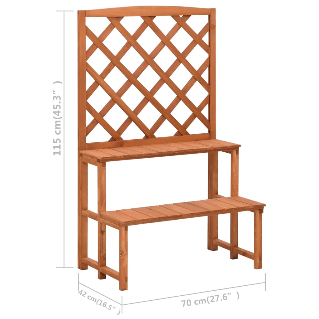 Soporte de plantas y enrejado madera de abeto 70x42x115 cm