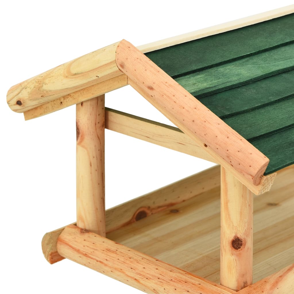 Comedero para pájaros con soporte madera de abeto 37x28x100 cm