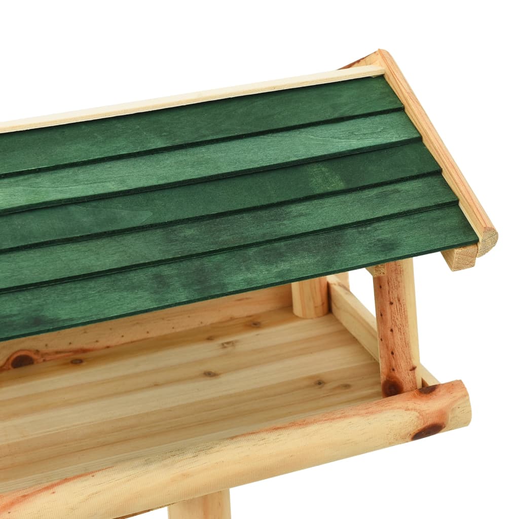 Comedero para pájaros con soporte madera de abeto 37x28x100 cm