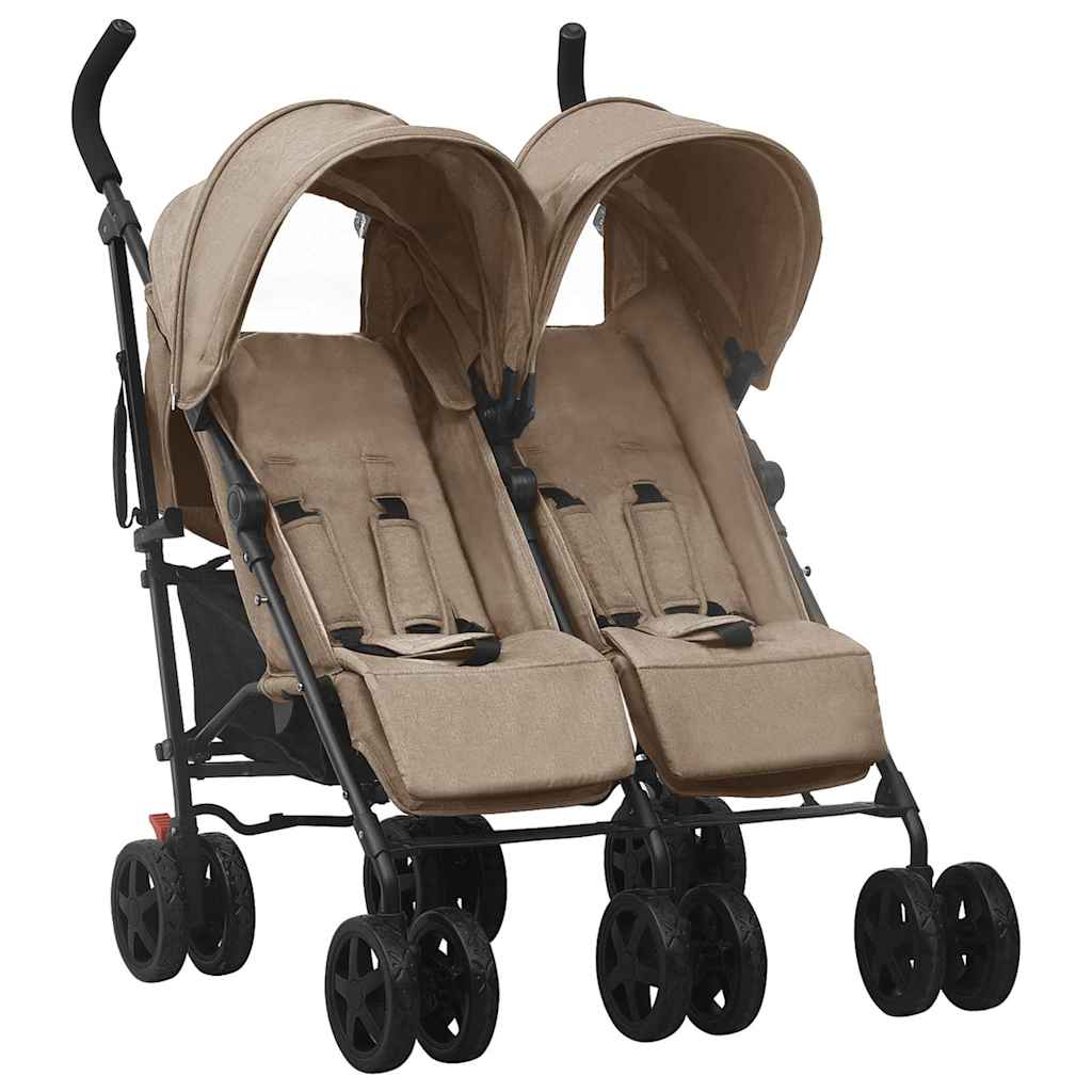 Navy blue steel twin stroller
