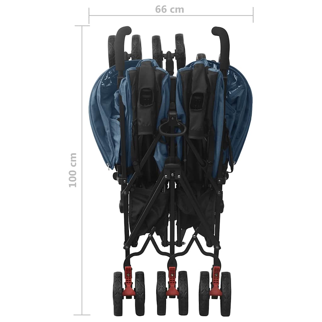 Carrito para gemelos de acero azul marino