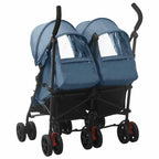 Carrito para gemelos de acero azul marino