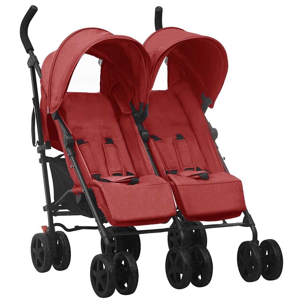 Navy blue steel twin stroller