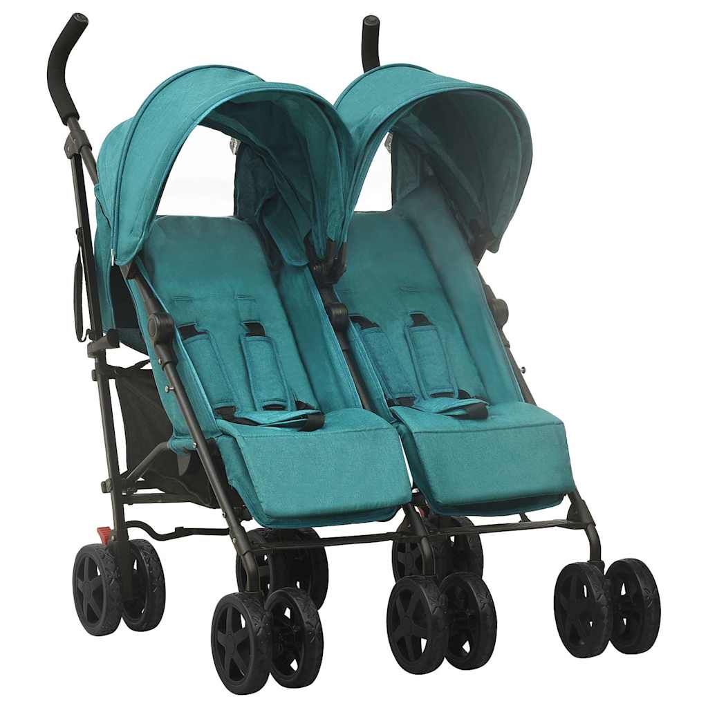 Navy blue steel twin stroller