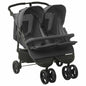 Carrito para gemelos de acero azul marino