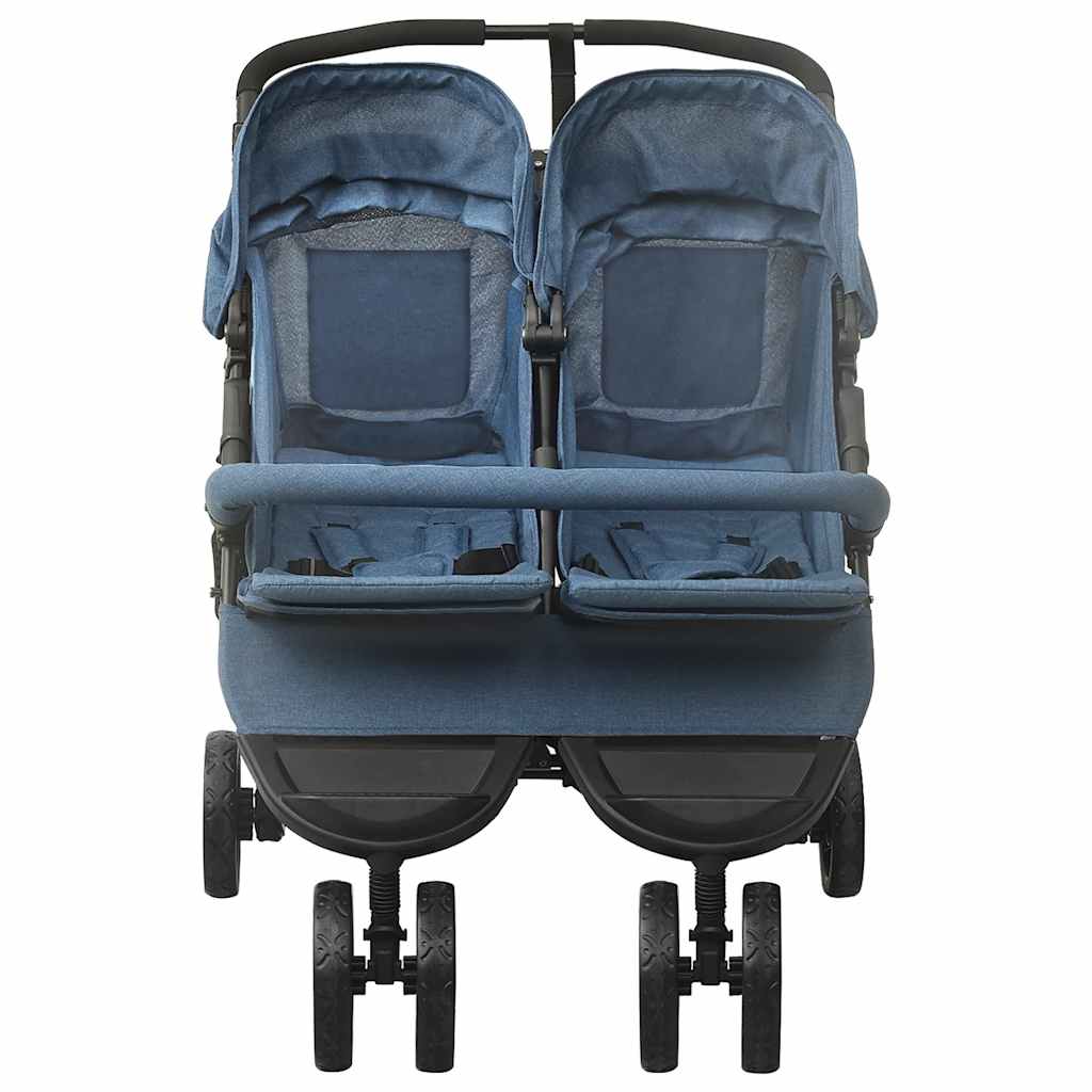 Carrito para gemelos de acero azul marino