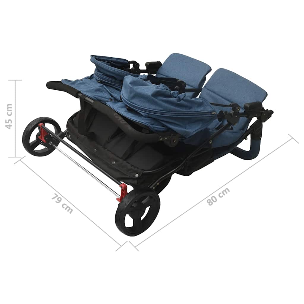 Carrito para gemelos de acero azul marino