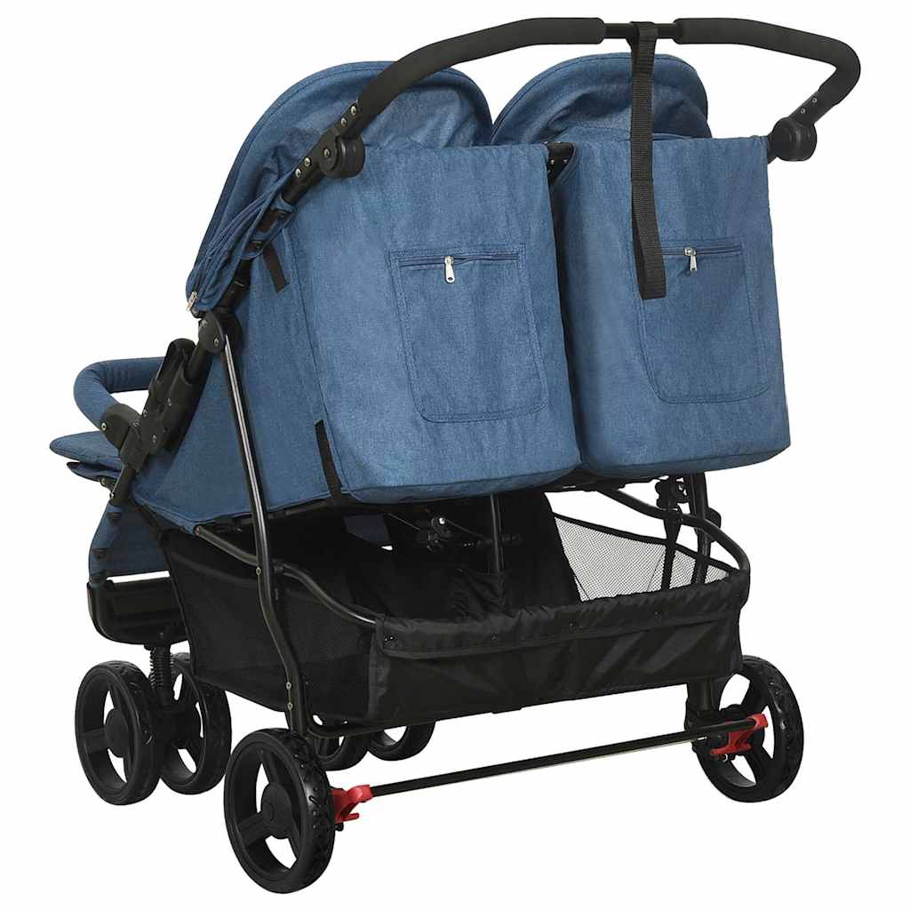Carrito para gemelos de acero azul marino