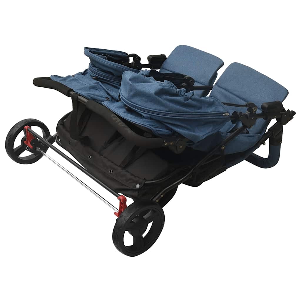 Carrito para gemelos de acero azul marino