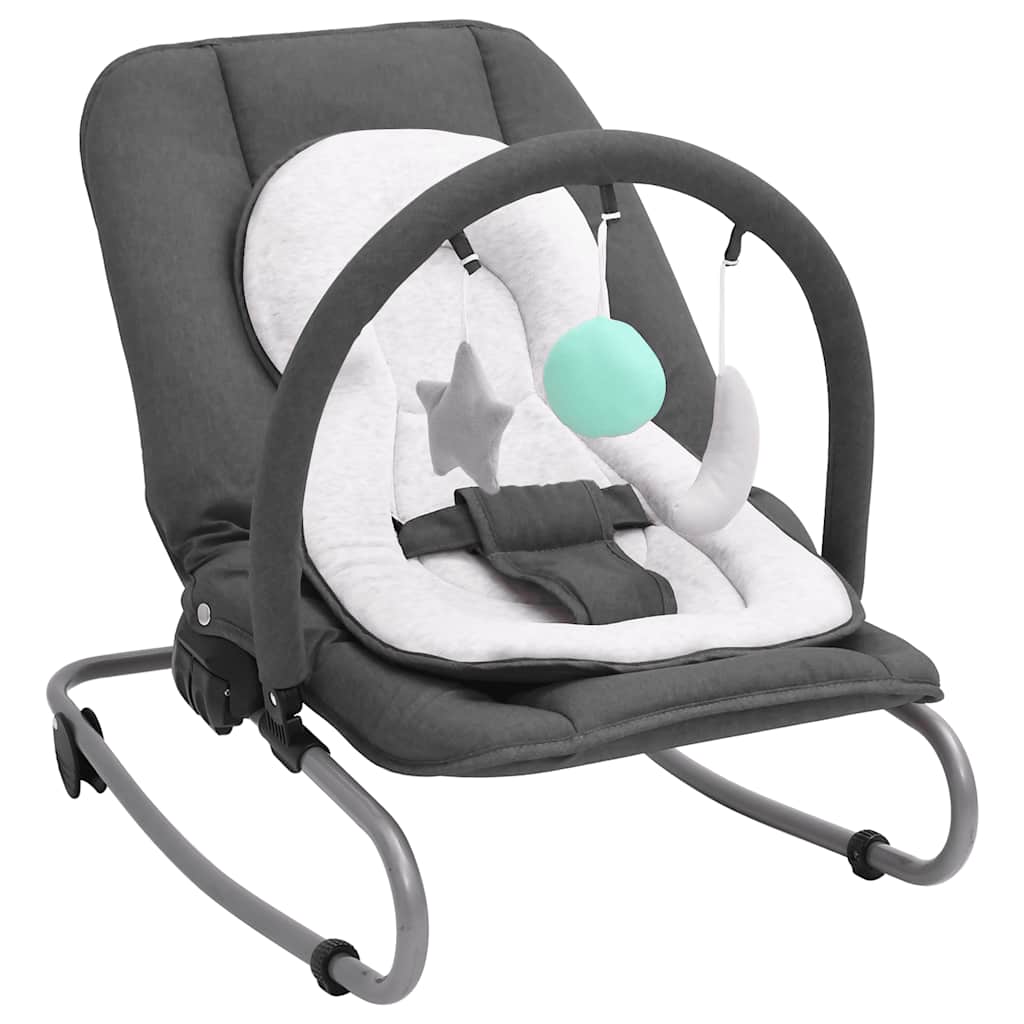 Navy Blue Steel Rocking Cradle for Babies