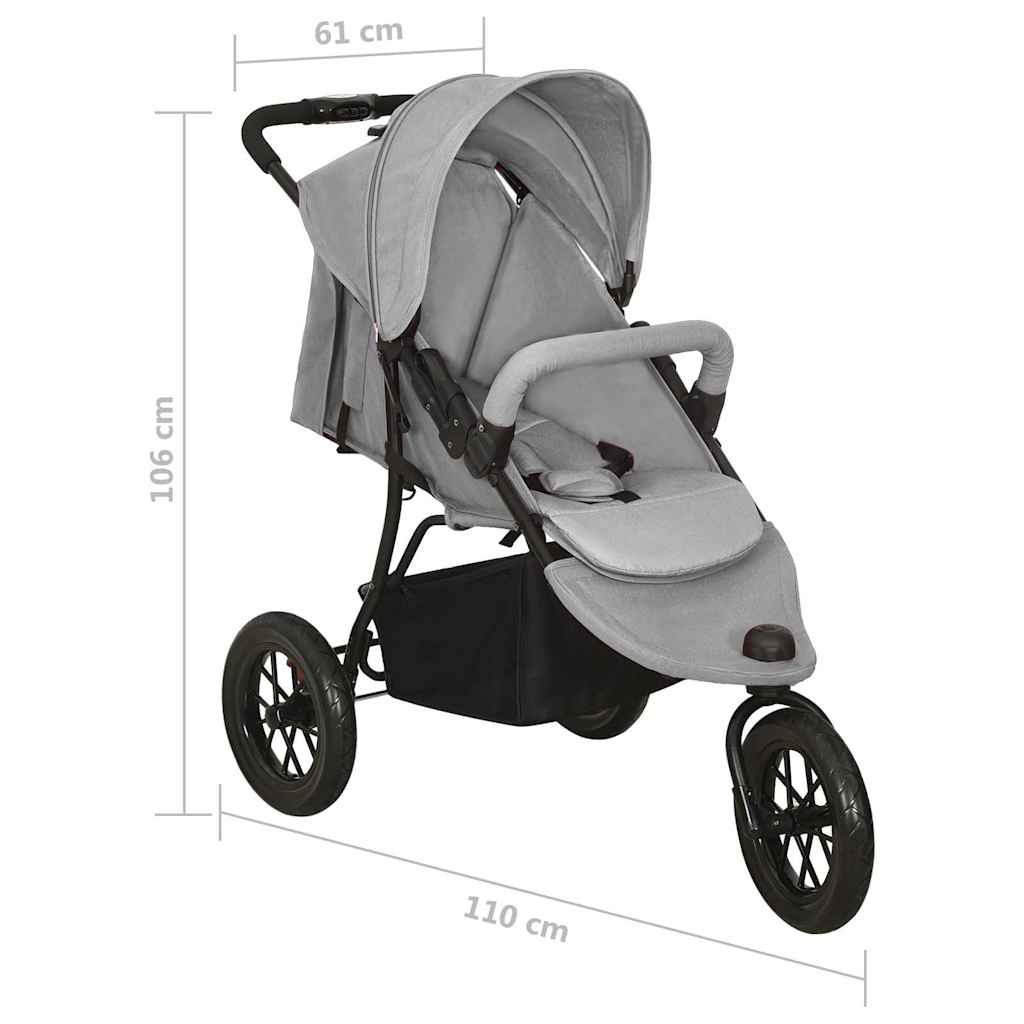 Carrito de bebés de acero gris claro