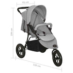 Carrito de bebés de acero gris claro