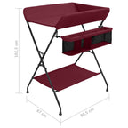Mesa cambiadora de hierro rojo