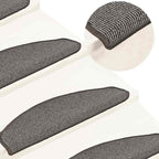 Alfombras de peldaños de escalera 15 uds gris claro 56x17x3 cm