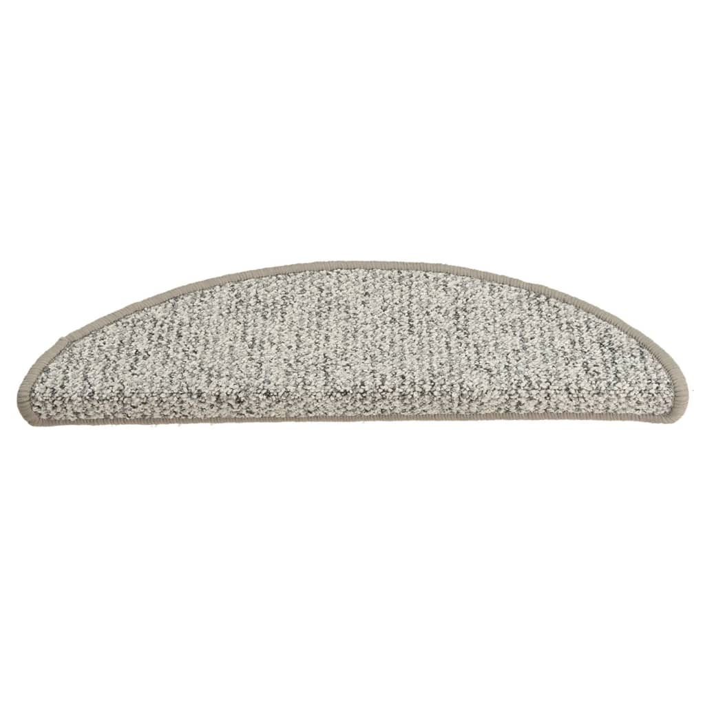 Alfombras de peldaños de escalera 15 uds gris claro 56x17x3 cm
