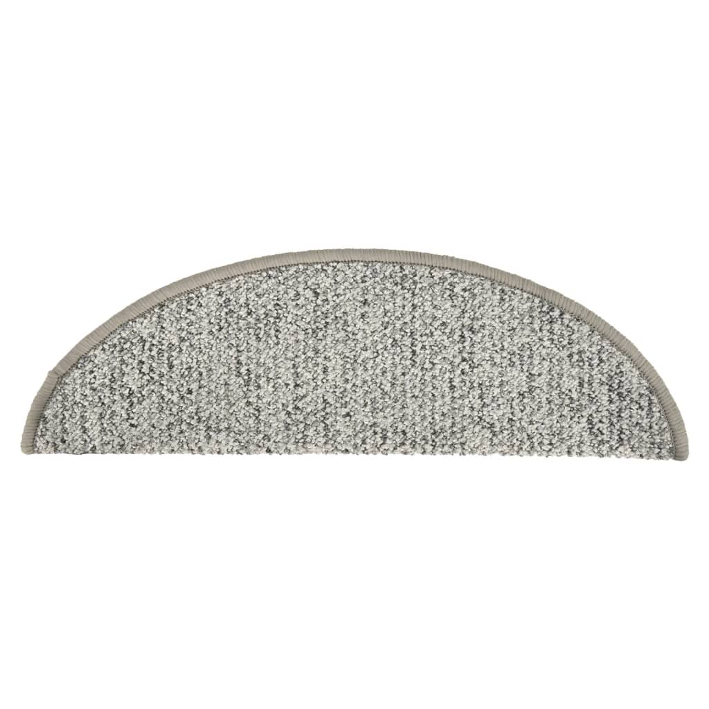 Alfombras de peldaños de escalera 15 uds gris claro 56x17x3 cm