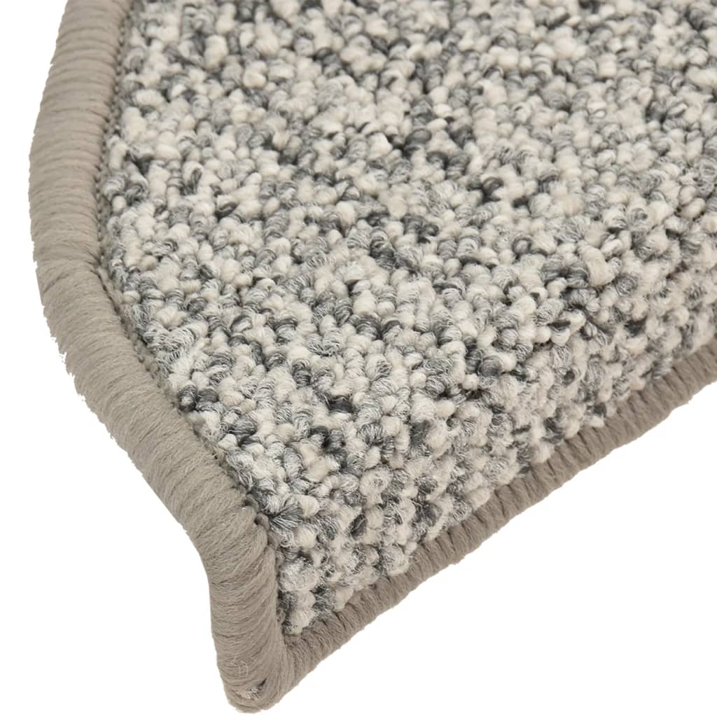 Alfombras de peldaños de escalera 15 uds gris claro 56x17x3 cm