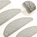 Alfombras de peldaños de escalera 15 uds gris claro 56x17x3 cm