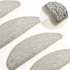 Alfombras de peldaños de escalera 15 uds gris claro 56x17x3 cm