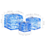 Caja decorativa de regalo Navidad acrílico 3 pzas blanco frío
