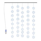 Cortina de luces estrellas 200 LEDs azul 8 funciones
