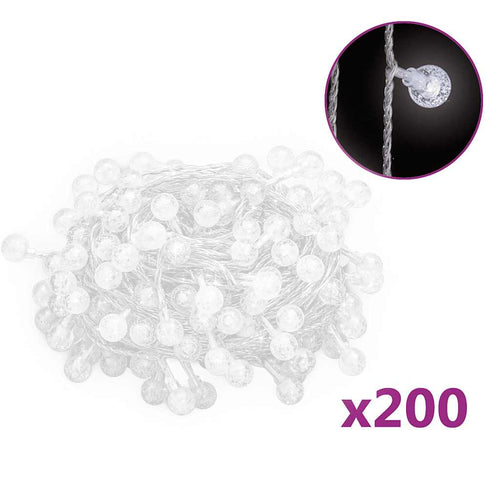 Guirnalda de luces globos 8 funciones 200 LED blanco frío 20 m