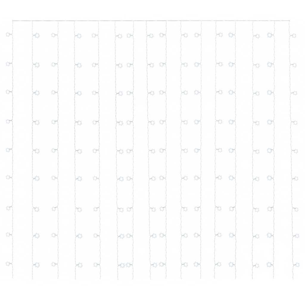 Cortina de luces LED 300 LED blanco frío 8 funciones 3x3 m