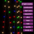 Cortina de luces 3x3 m 300 LED de colores 8 funciones