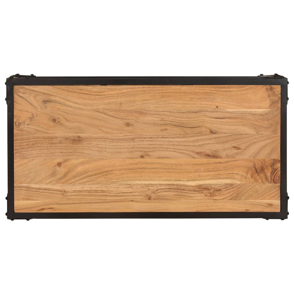 Mesa de centro de madera maciza acacia 90x45x35 cm