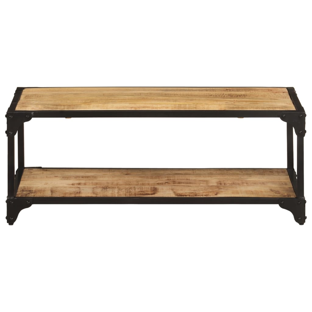 Mesa de centro de madera maciza de mango rugosa 90x45x35 cm