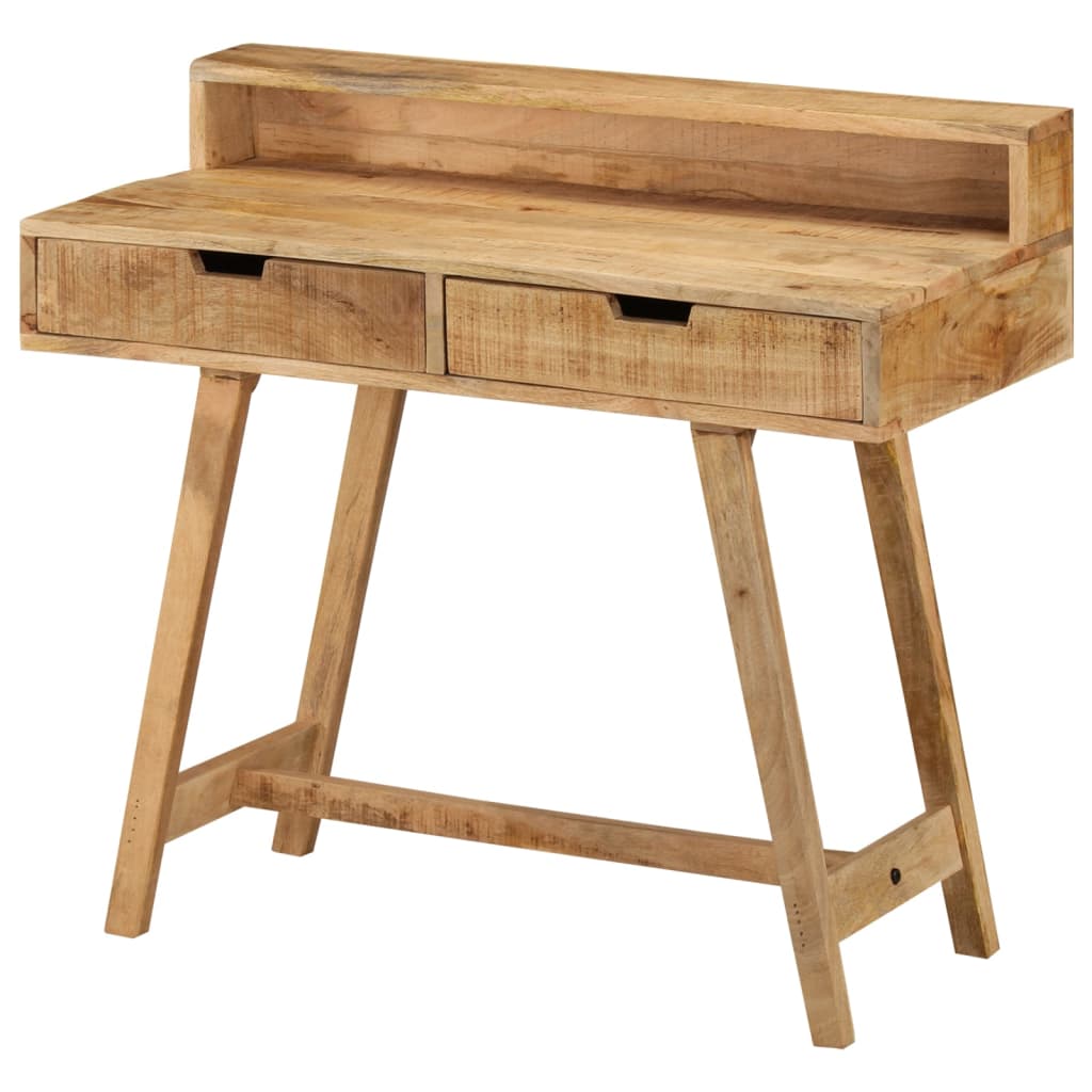 Escritorio de madera de mango rugosa 100x45x90 cm