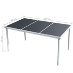 Juego de comedor de jardín 5 piezas de acero negro