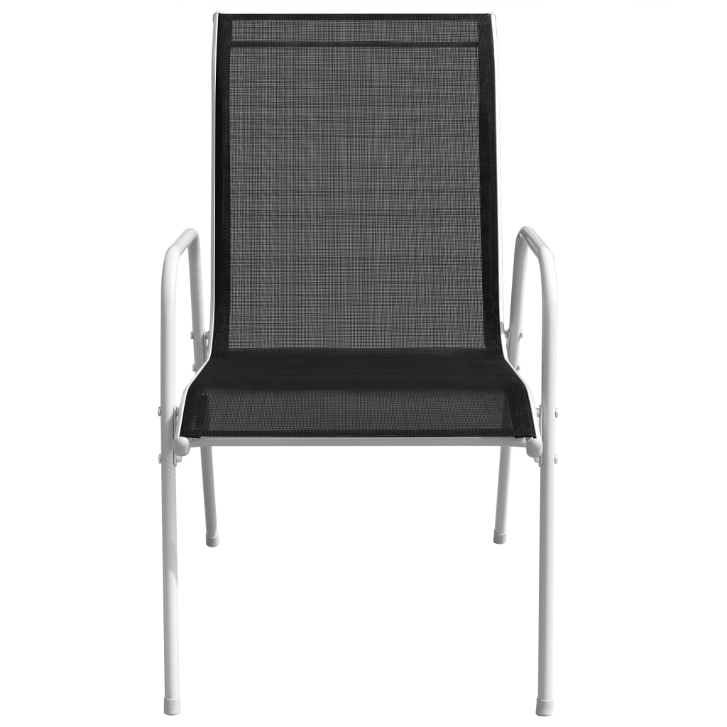 Juego de comedor de jardín 5 piezas de acero negro
