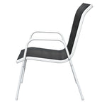 Juego de comedor de jardín 5 piezas de acero negro