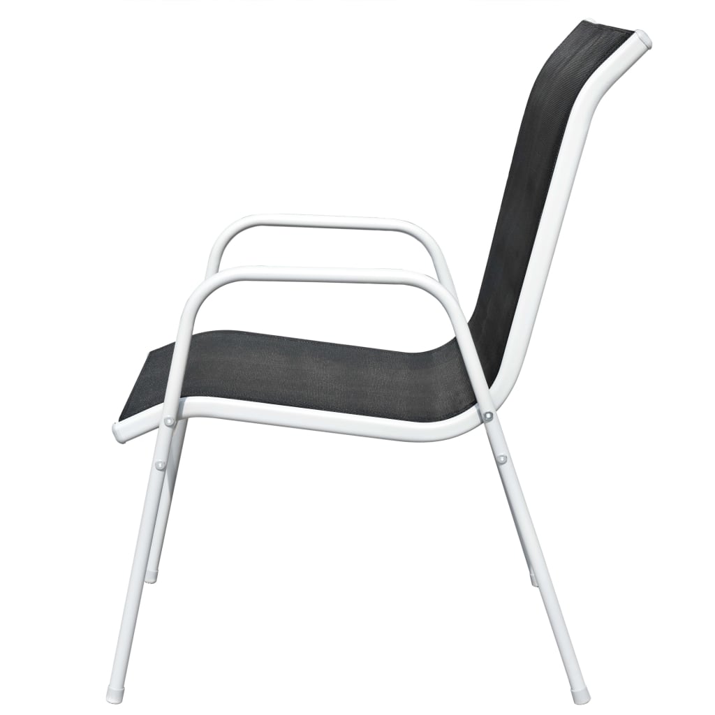 Juego de comedor de jardín 5 piezas de acero negro