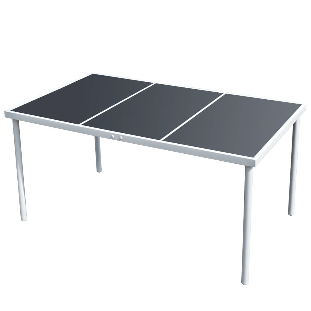 Juego de comedor de jardín 5 piezas de acero negro