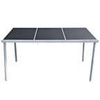 Juego de comedor de jardín 5 piezas de acero negro
