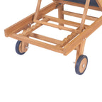 Tumbonas plegables con ruedas 2 uds teca maciza y textilene