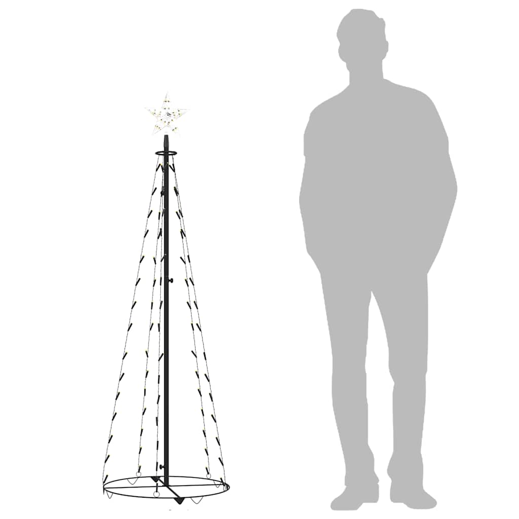 Árbol de Navidad cónico 84 LED blanco cálido 50x150 cm