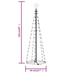 Árbol de Navidad cónico 84 LED blanco cálido 50x150 cm