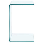 Mesa auxiliar de vidrio templado 40x40x60 cm