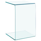 Mesa auxiliar de vidrio templado 40x40x60 cm
