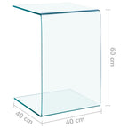 Mesa auxiliar de vidrio templado 40x40x60 cm