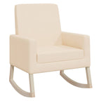 Silla mecedora de tela crema